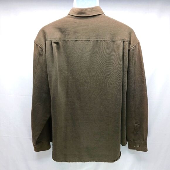 Fieldmaster Casual Button Down Shirt Men's Large Long Sleeve Green Rayon/Linen.. - Picture 2 of 9